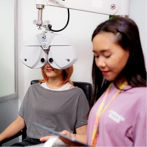 Eye test - slit lamp examination